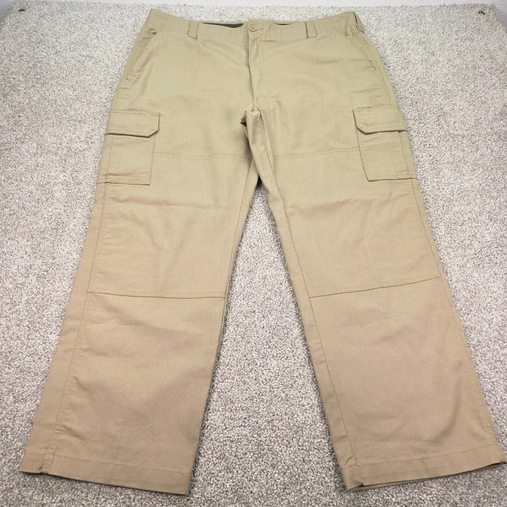 Dickies Flex Mens Cargo Pants 42x30 Khaki Tan Straight Leg Work Trousers WP849DS